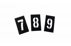 China Interlocking Characters PVC Rectangle Black Number And Letter Stencil For Public supplier