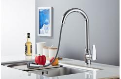 China Silver Pull Out Full Copper Kitchen Sink Faucets supplier