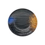 Matte Black Flate Melamine Dinner Plates Galaxy Pattern Customized Logo for sale