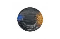 China Matte Black Flate Melamine Dinner Plates Galaxy Pattern Customized Logo supplier
