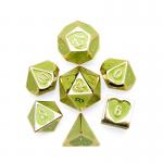 Green Peach Heart Metal Multi -Flag RPG Dice Set Dnd Coc  Luxury style
