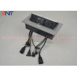 Standard Square Panel Pop Up Desk Power Outlet With Rectangle Press Button