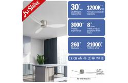 China Low Profile Flush Mount Fancy Plastic Blades Commercial App-Controlled LED Ceiling Fan supplier