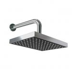 6x8 Inch Square Rain Shower Head Chrome Black With Self Cleaning Silicone Nozzles for sale