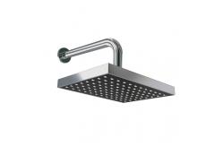 China 6x8 Inch Square Rain Shower Head Chrome Black With Self Cleaning Silicone Nozzles supplier