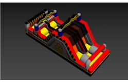 China Danger Obstacles Inflatable Bounce House Castles With Two Slides supplier