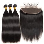 Natural Black Real Straight Human Hair Extensions Bundles No Shedding for sale