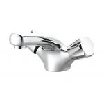 Dual Lever Basin Bathroom Sink Mixer Taps Chrome Hot And Cold Faucet Solid Brass Valve Body for sale