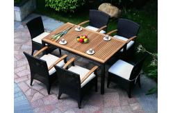 China Brown Wicker Rattan Garden Dining Sets , Conservatory Furniture Set supplier
