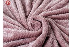China Warm Leaf Flannel Sherpa Blanket , Double Layer Fleece Blanket Reversible Mink Sherpa Rectangular supplier
