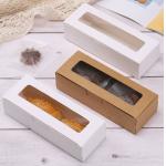 Custom Kraft Paper Window Boxes For Macarons Pastries Flip Top Design for sale