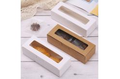 China Custom Kraft Paper Window Boxes For Macarons Pastries Flip Top Design supplier