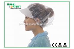 China ISO9001/ISO13485 Non Woven PP Round Disposable Bouffant Cap With Peak supplier
