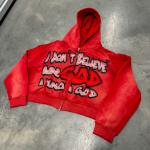 OEM Service Custom Screen Printed Hoodies Cropped Vintage Hoodie Sun Faded for sale