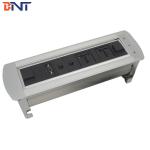 The Silver  Aluminum Alloy Electric  Desk Flip Up Hidden Socket
