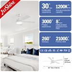 Quiet Led Modern Ceiling Fan With Light And Remote Control DC Motor