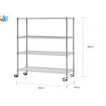 RK Bakeware China Foodservice 2/3/4 Tiers Steel Trolley Service Cart , Stainless Steel Trolley Material Distribution for sale