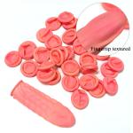 Pink Chlorination Latex Disposable Finger Cots Textured Matte Non Slip for sale