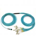 Customized 8-144 Fibers MTP MPO OM3 Multimode Elite Breakout Cable Aqua for sale