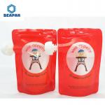Plastic Stand Up Fruit Juice Beverage Custom Spout Pouches for sale