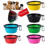 Silicone Collapsible Pet Feeder Bowls for Dogs Cats Small Animals Rounded Portable Water for sale