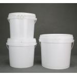Customizable Plastic Food Bucket With Handle White Round Shape for sale