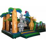 Inflatable Fun City Zebra Elephant Themed Fun City Inflatable Safari Park Jumping House With Slide for sale