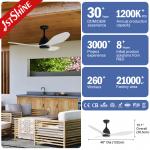 48 Inches Modern Ceiling Fan Without Led Light ABS Blade Dc Remote Control