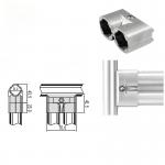 DYJ28-A14 Lean Pipe Joint Aluminum Tube Connector Double Tube External Direct Head