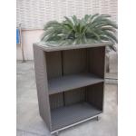 Outdoor Dark Brown Resin Wicker Bar Set Table With Steel Frame for sale