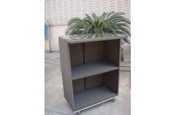 China Outdoor Dark Brown Resin Wicker Bar Set Table With Steel Frame supplier