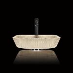 400mm Length Countertop Vanity Sinks Bathroom Square Vessel 105mm for sale