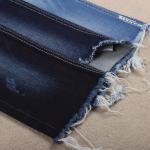 Slub Repreve Stretch Denim Fabric Desizing Super Dark Blue Color for sale