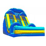 Blue Color Huge outdoor Two Lane Inflatable Slide For Rentals for sale