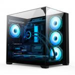 Three-sided Glass Chassis Supports Full-size ATX Motherboards Computer Case For Users Needing Efficient Cooling Expandability for sale