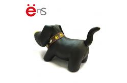 China Black Dog Plastic Piggy Bank Toy Non Phthalate Pvc ABS Pu Material supplier