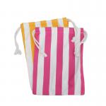 Microfiber Yellow White Pink Striped Beach Towel 300gsm for sale