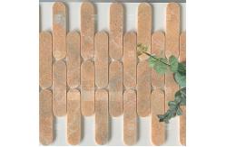 China Long Oval Stone Mosaic Subway Wall Tiles For Bathroom And Living Room supplier