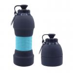 580ML Collapsible Silicone Water Bottle , Sports Compressible Water Bottle for sale
