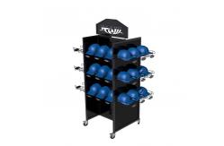 China Double Sided Clothes Display Stand Metal Rotating Display Stand For Tool Bags supplier