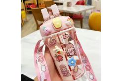 China Double Straw Bottle Transparent Eco Friendly Double Layer Plastic Water Milk Bottle supplier