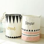 Promotional Cotton Linen Foldable Laundry Basket Dirty Laundry Organizer for sale