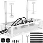 Single-Tier Standing Under Desk Cord Organizer Wire Management Tray Ideal for Storage for sale