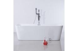 China Elegant Rectangular Soaking Acrylic Freestanding Bath With Tub Waste Included supplier