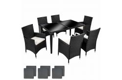 China KD Black Indoor Wicker Outdoor Rattan Dining Set In All Weather supplier