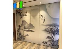 China 65mm Thickness Wood Folding Partition Walls Room Divider With Aluminum Frame supplier