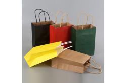 China Household Storage Bags Custom Logo Kraft Paper Bag with Disposable Patch Handle supplier