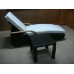 Comfortable Foldable Black Rattan Sun Lounger For Indoor Pool for sale