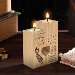 Eco Friendly Wooden Sublimation Candle Holder Ambient Decoration Couple Romantic Heart Shaped Wedding Decoration Candle Holder for sale