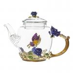 450ml Colour Enamel Glass Teapot Home Decorations Crafts Modern Style for sale
